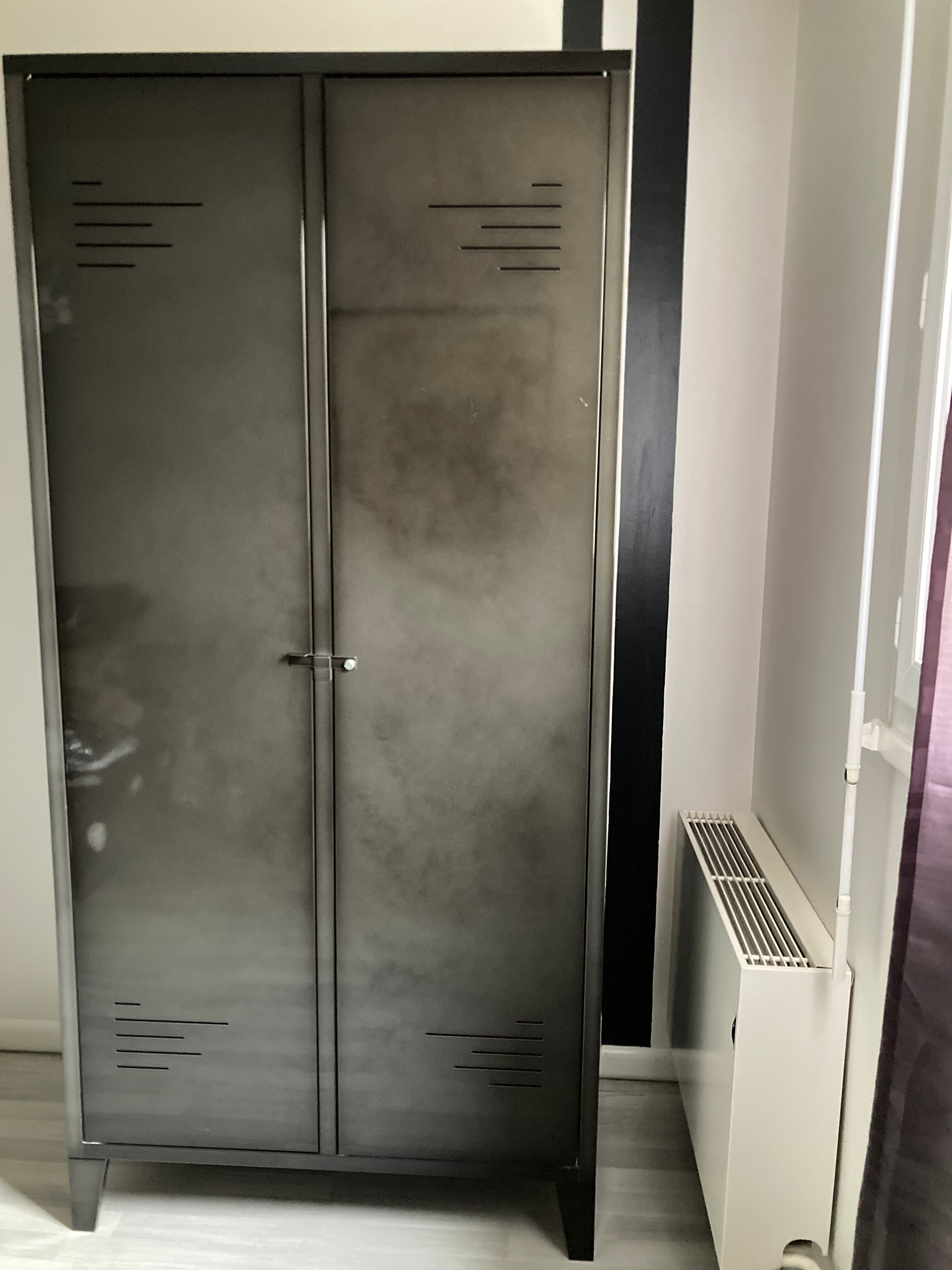 Black metal cabinet