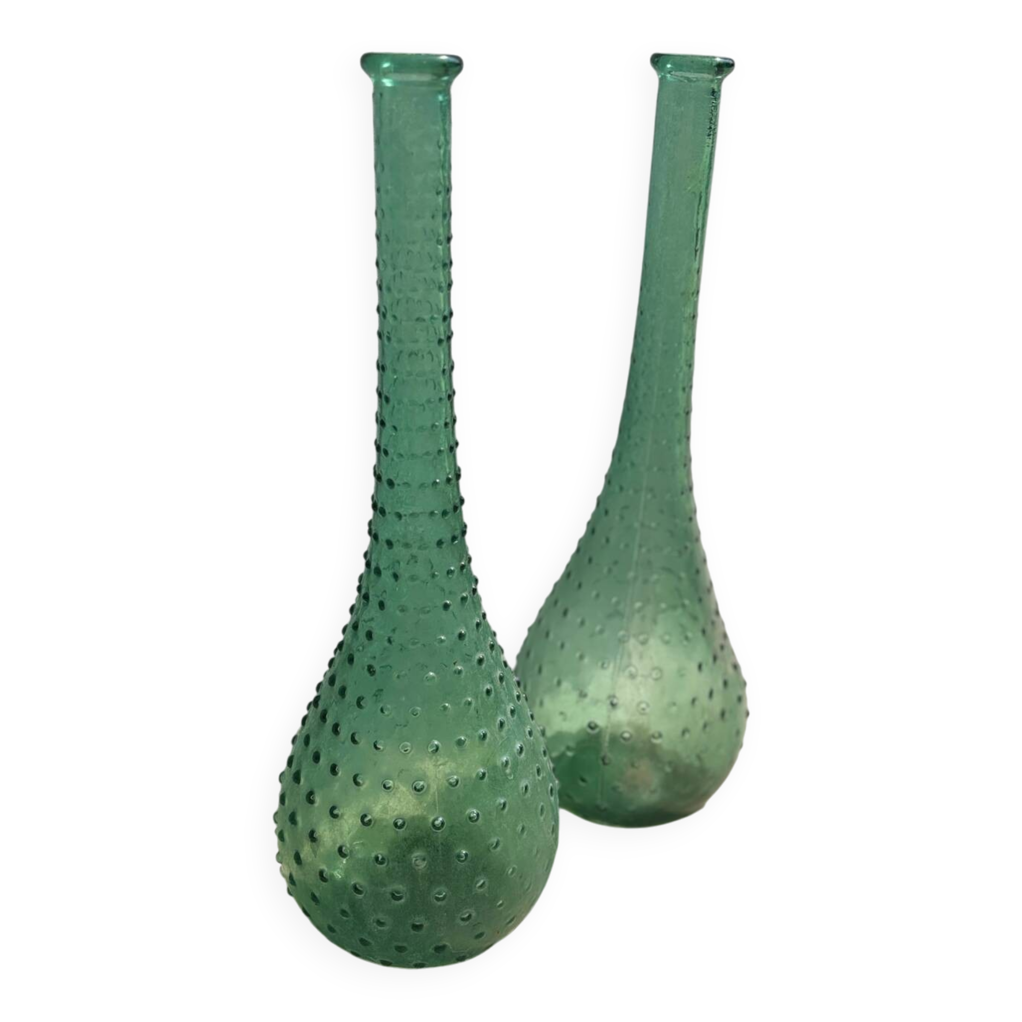 Two large blown glass vases