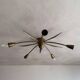 Lampe de plafond Sputnik en laiton des années 1950
