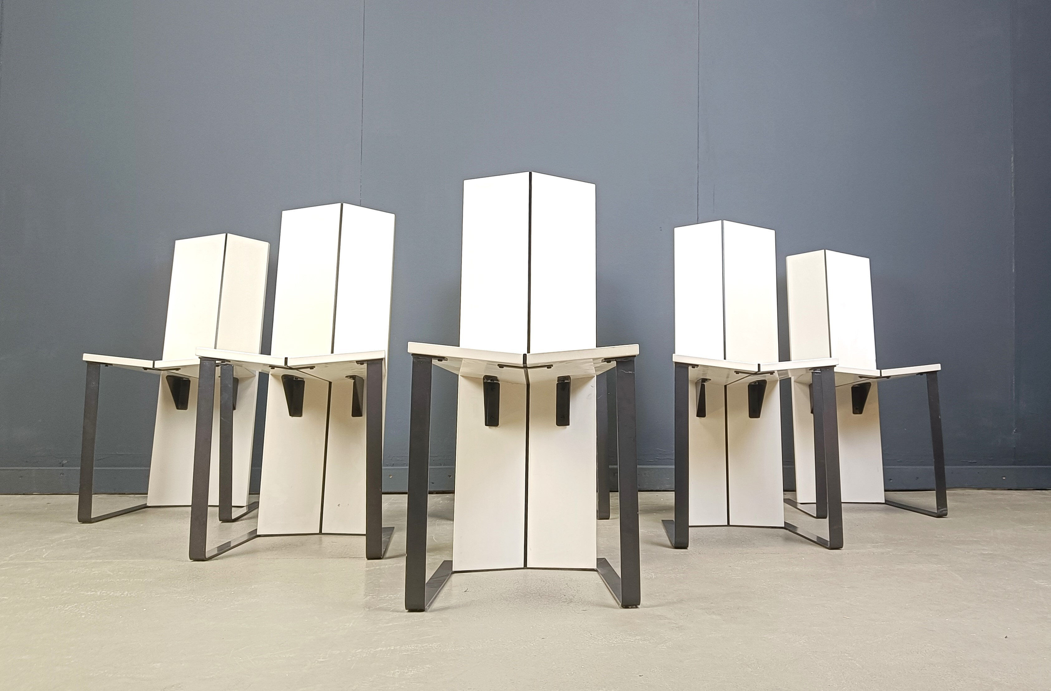 Chaises de salle à manger postmodernes, ensemble de 6 - années 1980