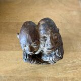 Bakongo congo terracotta statuette late 19th dual protective divinity