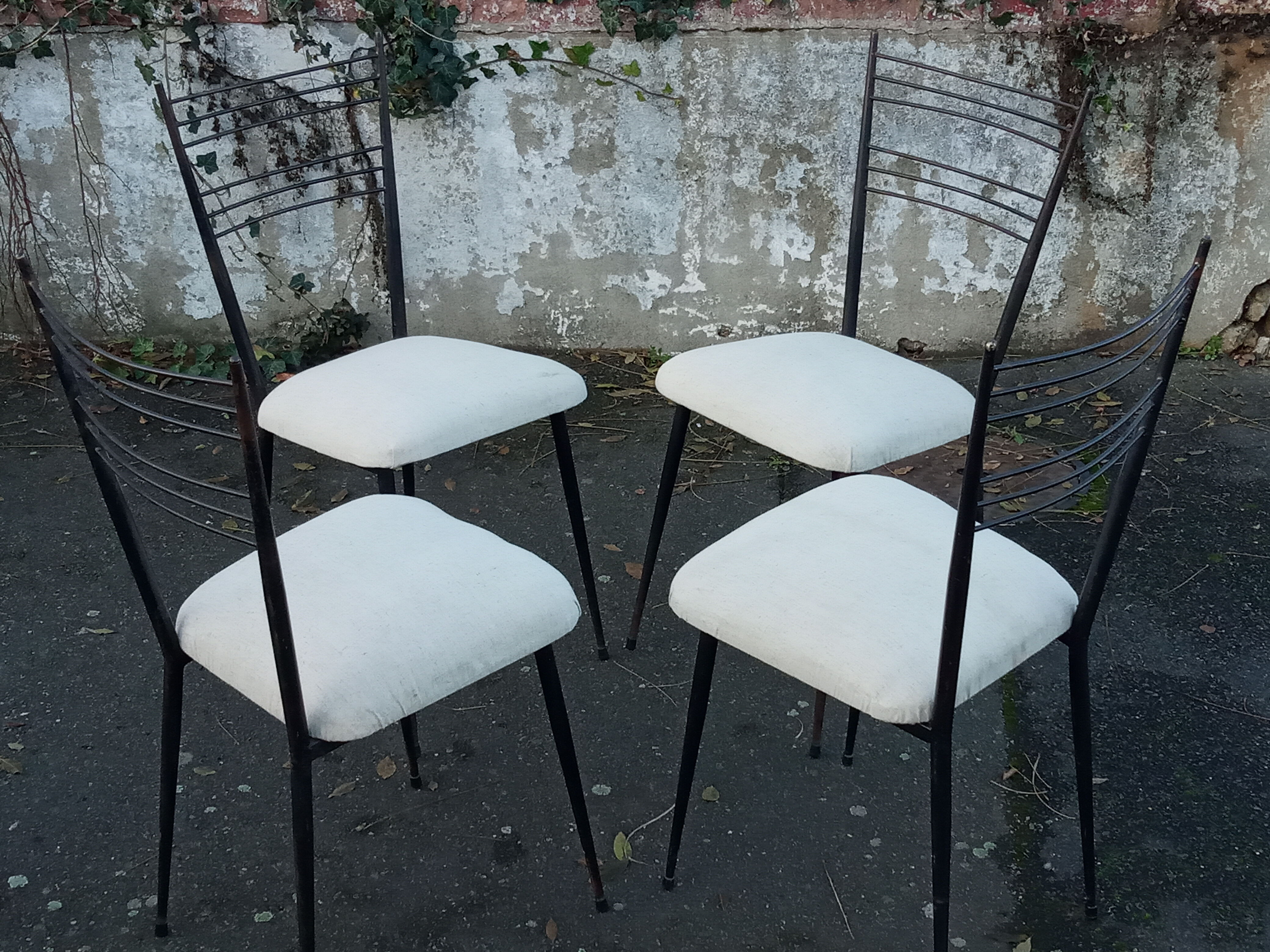 Four chairs by Colette Gueden reupholstered from the 1950s/60s.