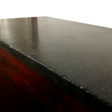 Burgundy black varnished wooden secretary