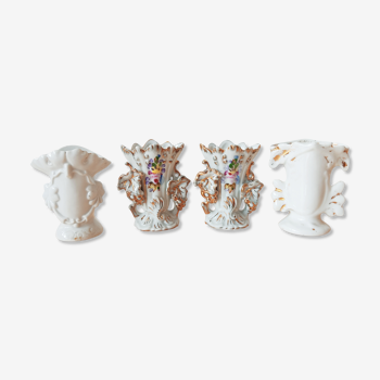 Set of 4 porcelain wedding vases