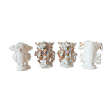 Set of 4 porcelain wedding vases