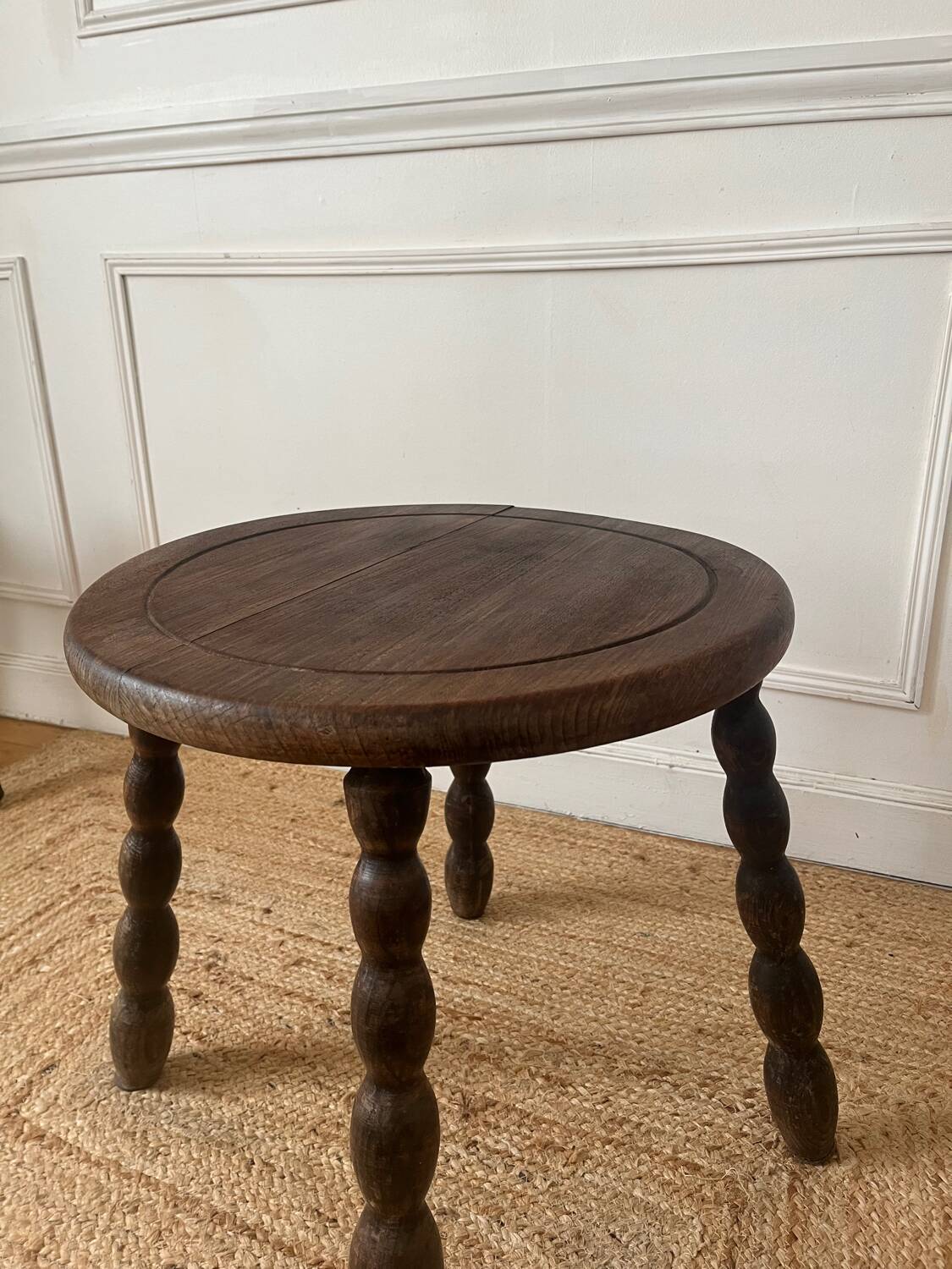 Beaded wooden side table