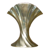 Vintage flared brass vase, sculptural vase, brutalist vase, fan vase, made in Germany