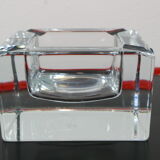 Cube/ Square shaped crystal ashtray Sevres France