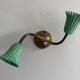 Small simple 2-headed brass wall light, 1950s, Italy.