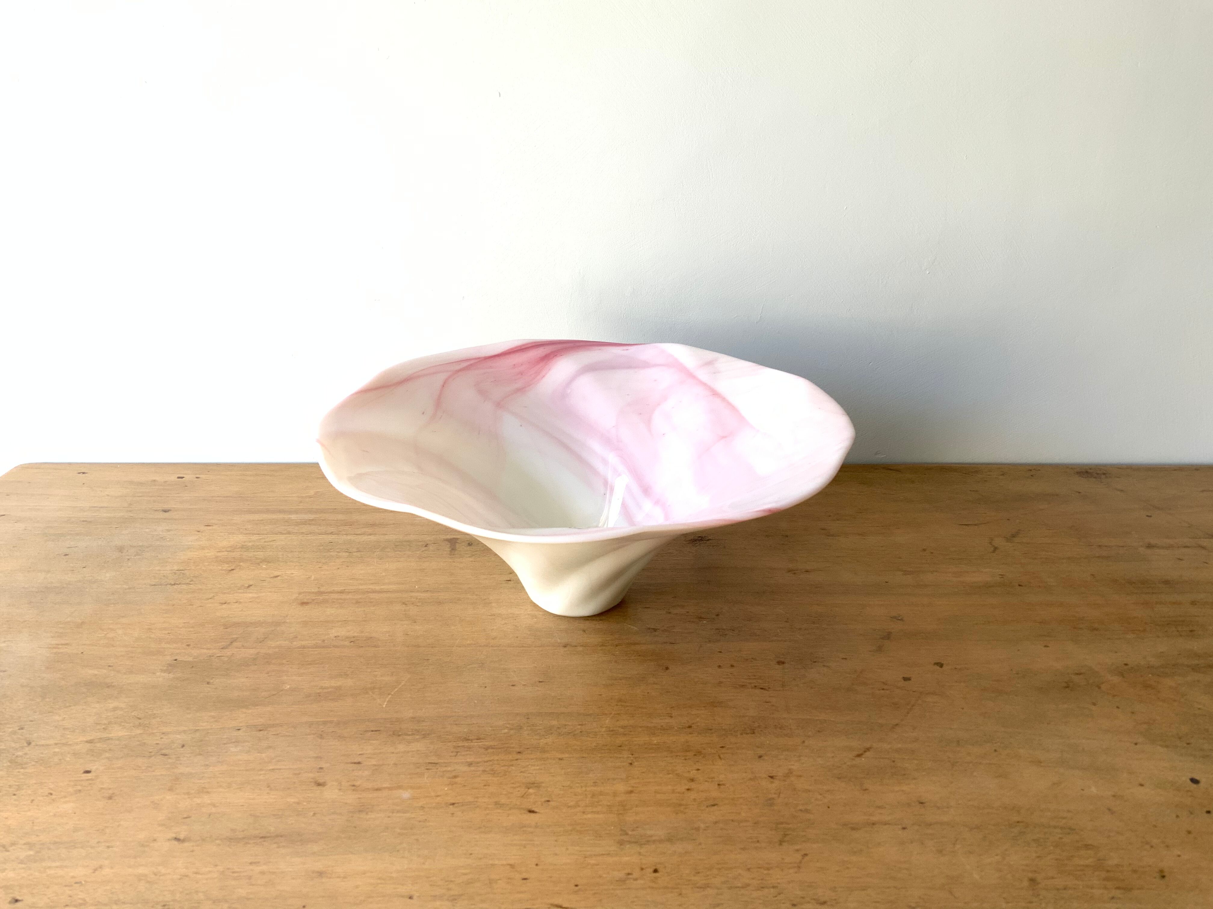 Milky pink Murano glass cup