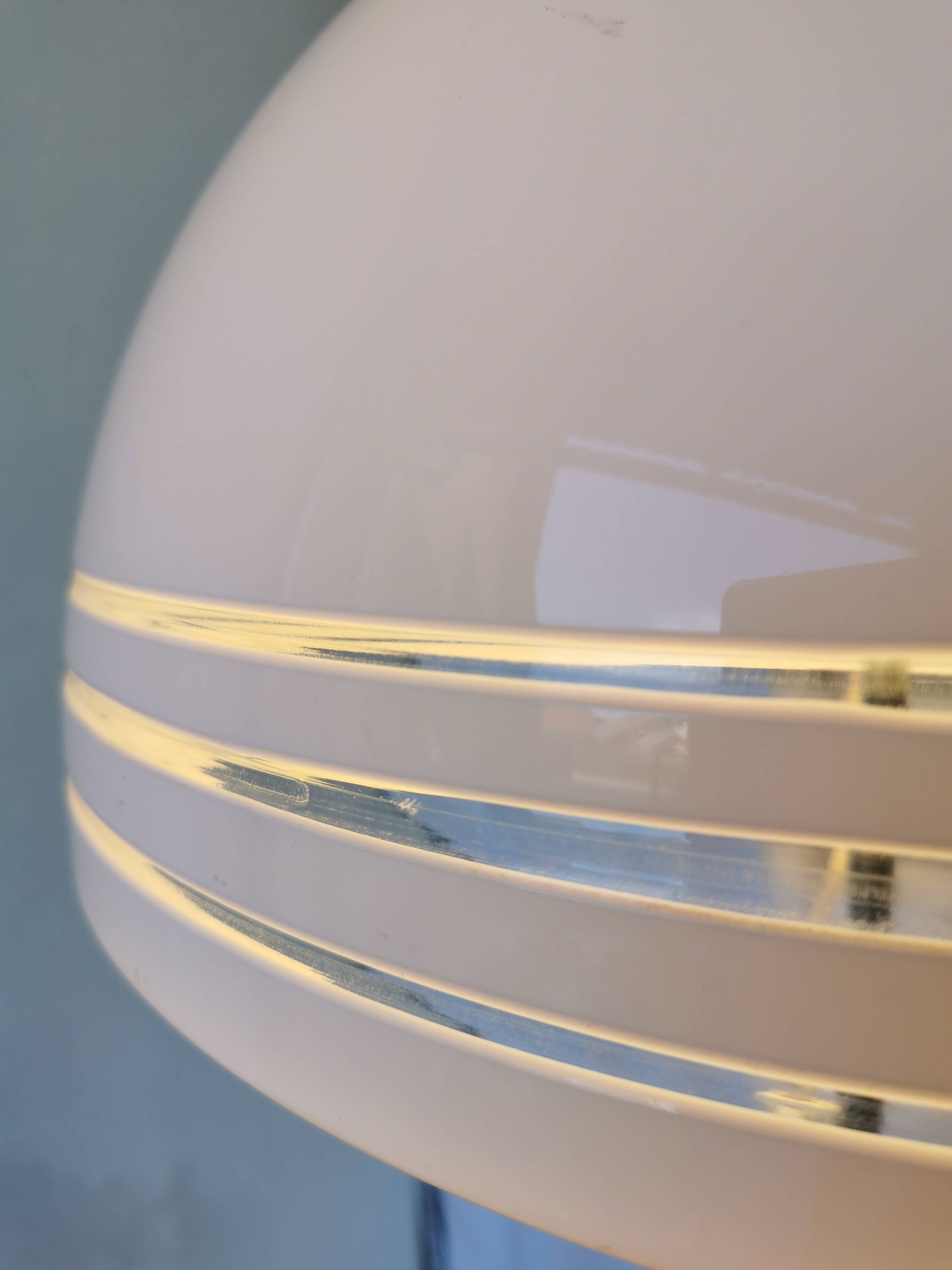 Vintage 1970s Mushroom Floor Lamp: Chrome & White Plastic, Retro Lighting