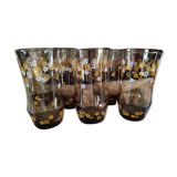 Set de 6 verres à fleurs vintage