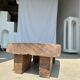 Asian solid wood quadripod brutalist coffee table H30 L81 l42