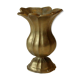 Vase en laiton solide et lourd, le dessus ressemble à un calyx, vintage