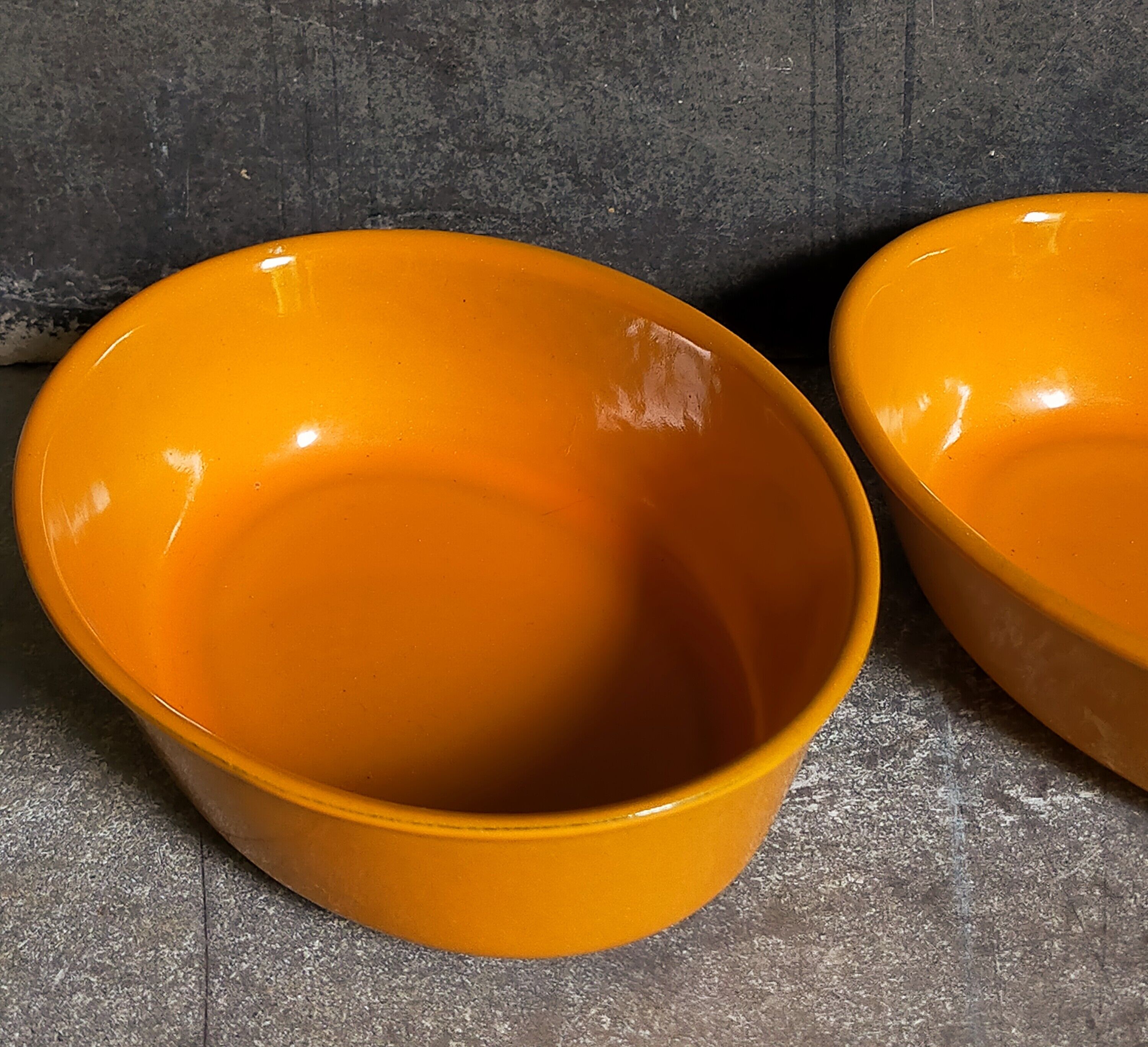 Duo of enamelled cast iron dishes Made in France LE CREUSET vintages