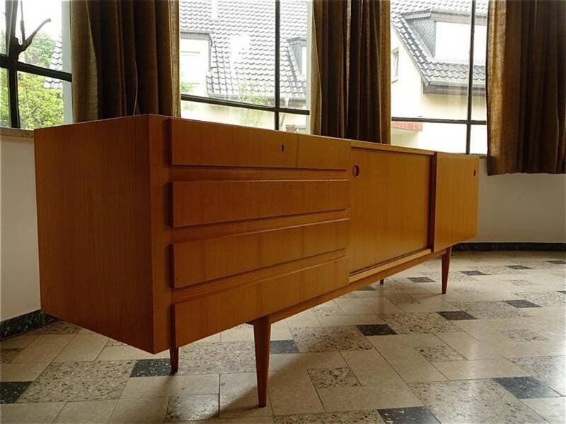 Sideboard in cherrywood with sliding doors from Wilhelm Renz, Germany 1960s