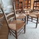 Set de 6 chaises en bois et paille années 50