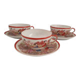 Three tea or coffee cups made of vintage japanese porcelain