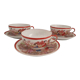 Three tea or coffee cups made of vintage japanese porcelain