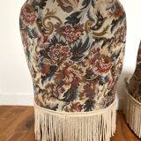 Pair of antique tapestry toad armchairs