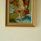 Original Swedish oil on panel painting – nude in colourful interior
