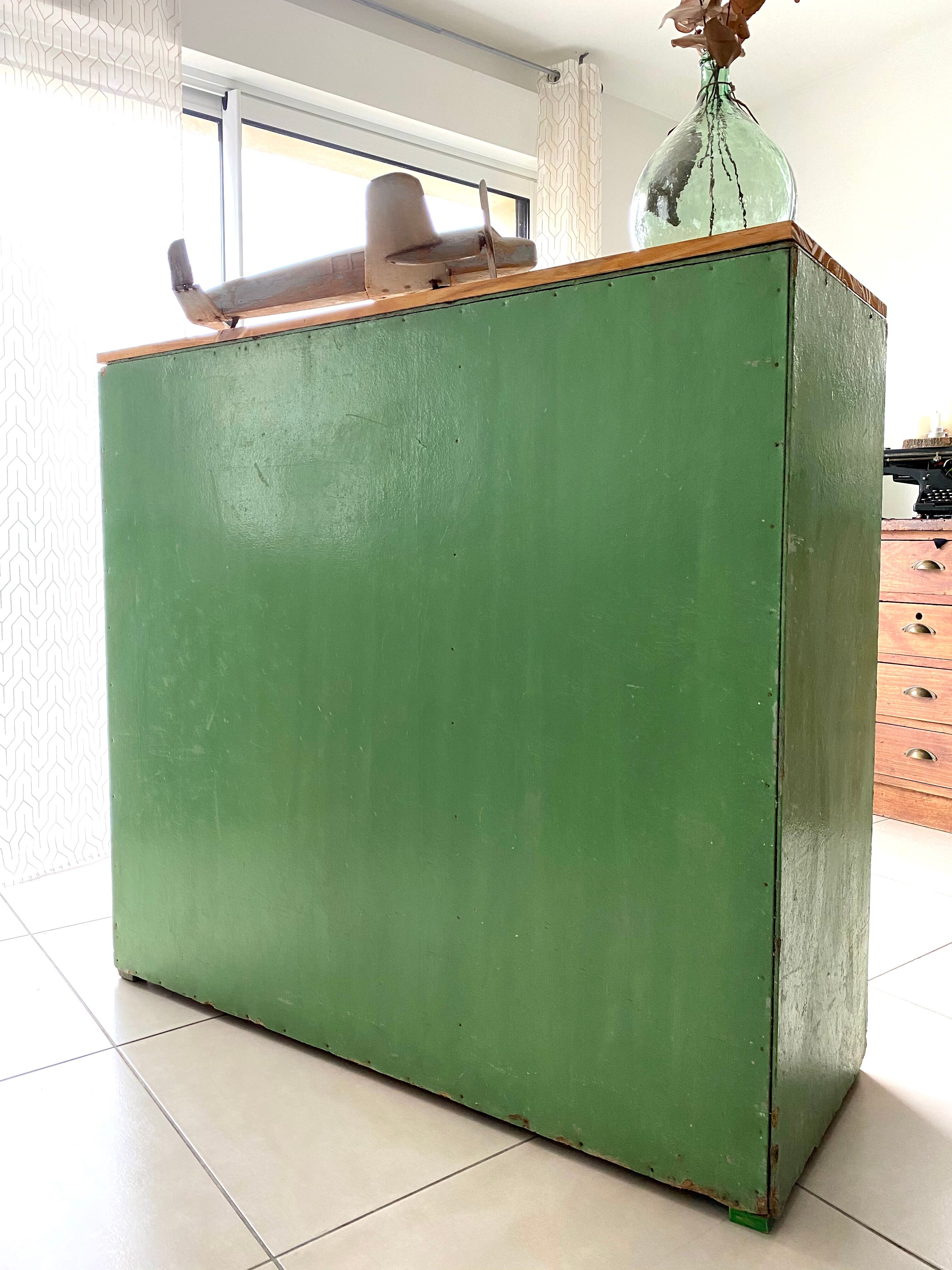 Meuble de métier en bois vintage