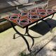 Wrought iron coffee table ceramic 60