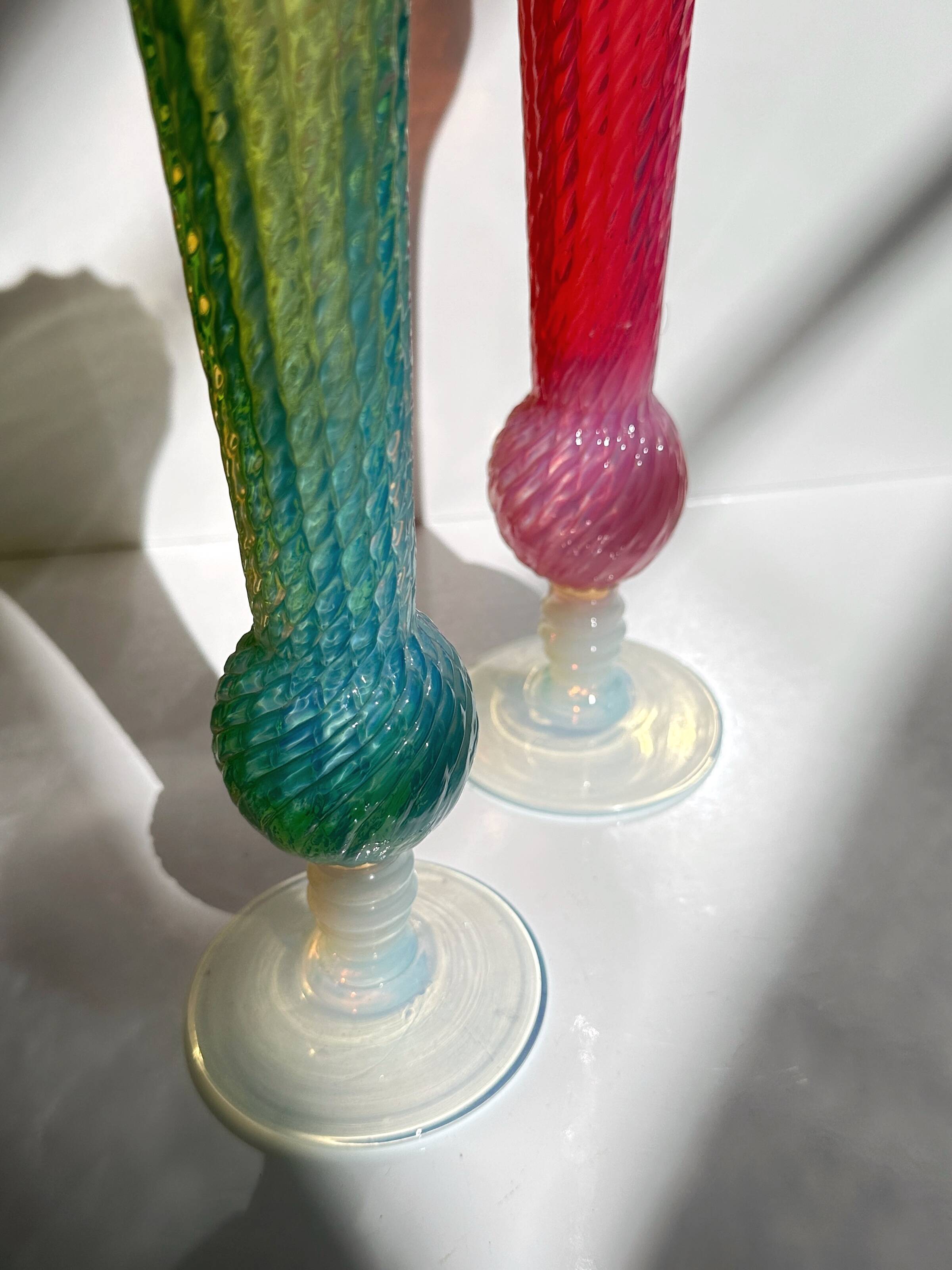 Lot de 2 vases irisés italiens MCM