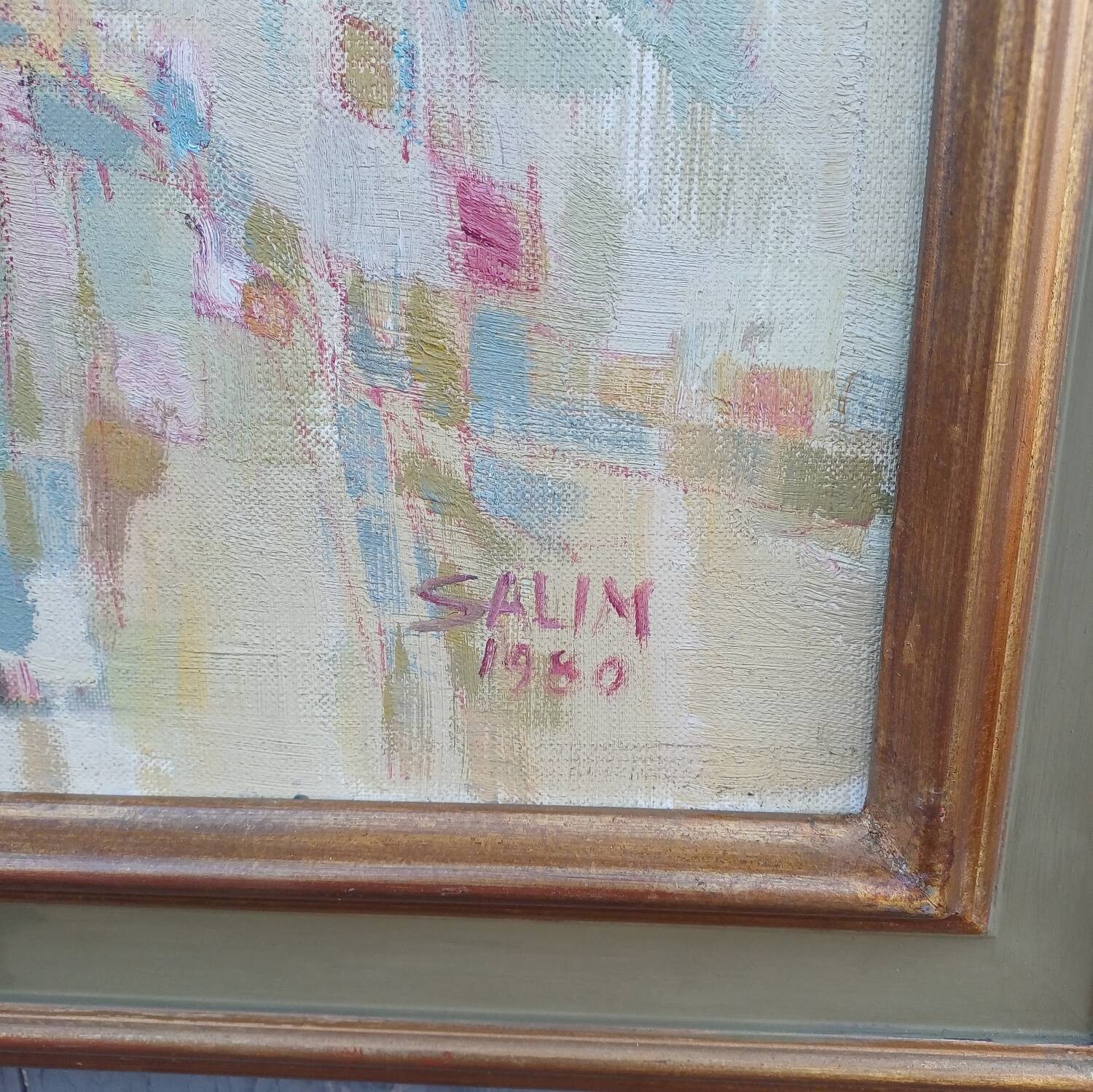 Oil painting on canvas signed Salim 1980