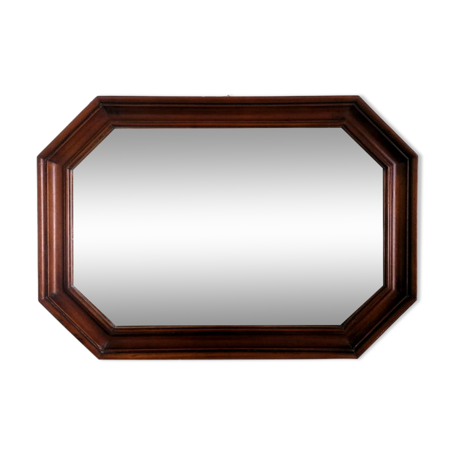 Hexagonal wooden mirror, 1950 70x49cm