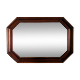 Hexagonal wooden mirror, 1950 70x49cm