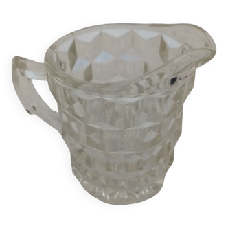 Miniature glass pitcher, geometric transparent