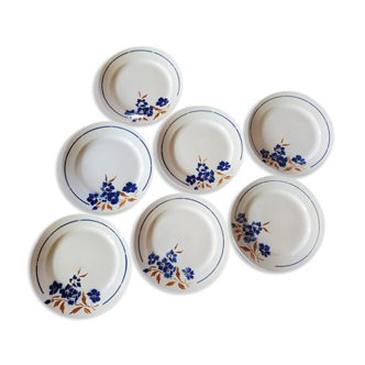 7 Flat Ceramic Plates 60's