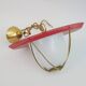 Suspension in perforated red lacquered metal, brass and opaline in the style of Mathieu Matégot