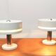 Minimalist table lamps from the German mid-century space age by Kaiser Idell / Kaiser Leuchten, 1960s, set of 2.