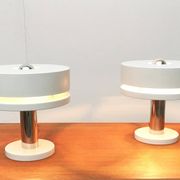 Minimalist table lamps from the German mid-century space age by Kaiser Idell / Kaiser Leuchten, 1960s, set of 2.