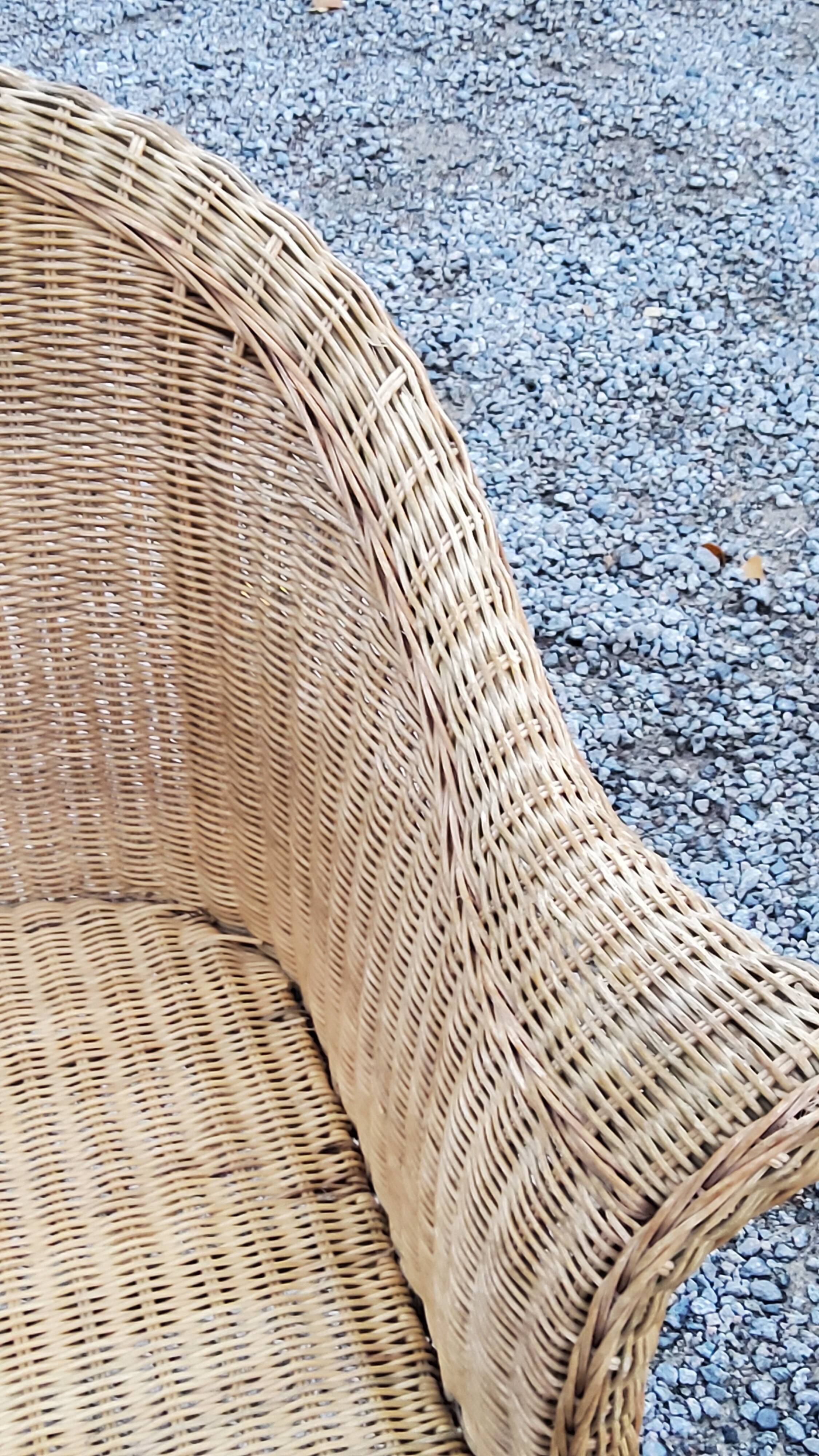 Pair of armchairs and bench in rattan and bamboo from the 60s/70s