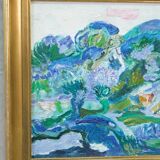 Anders Fogelin, Scandinavian Modern Landscape, 1970s, huile sur toile, encadré