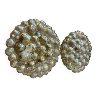 Pair of Bubble-Helana Tynell wall lights or ceiling lights from the 1970s.