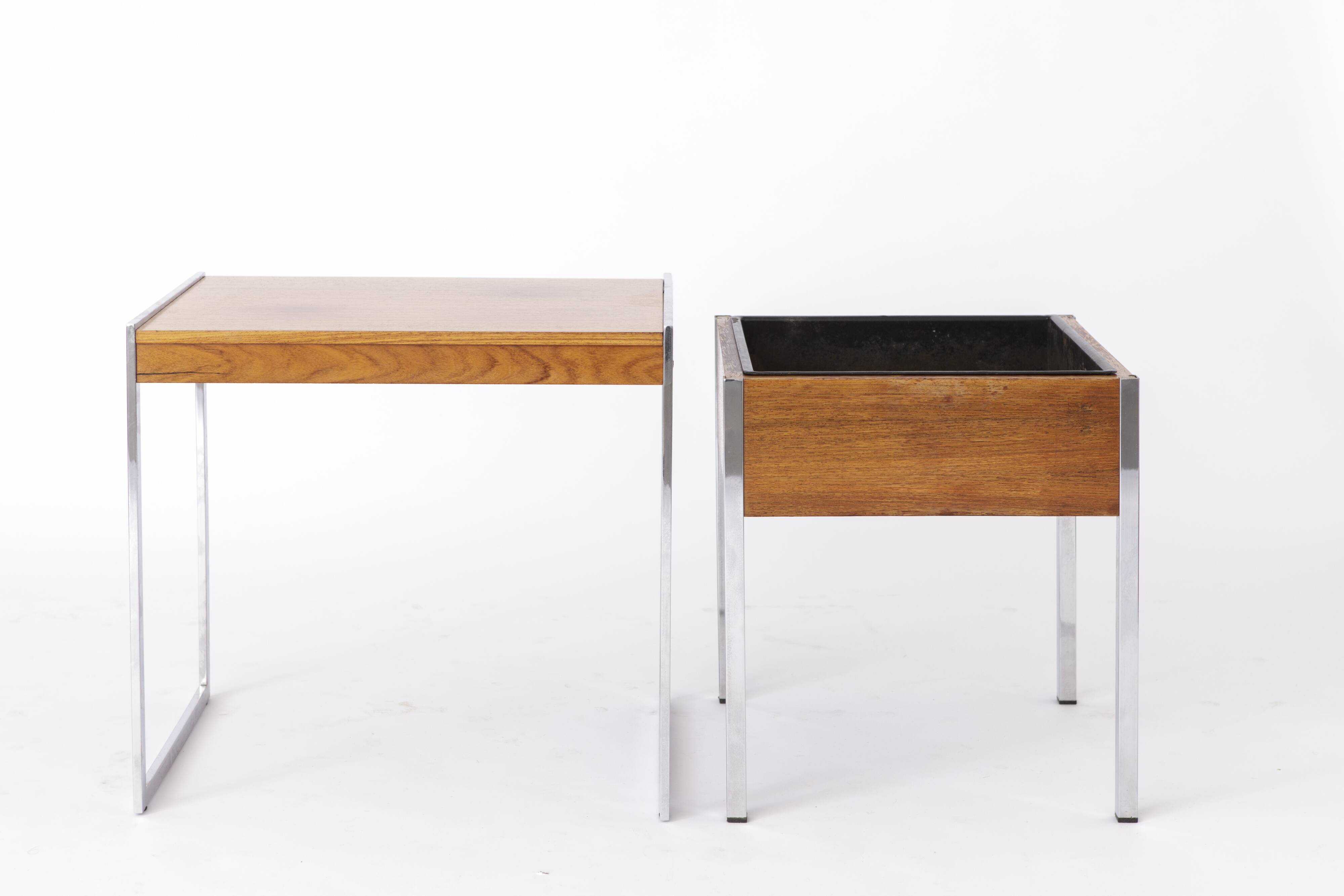 Vintage set, side table + flowers pot table, 1960s