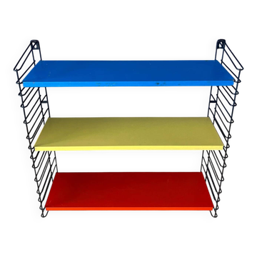 Étagère murale modulaire Tomado en métal bleu, jaune et rouge