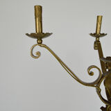 Lampadaire doré en fer forgé