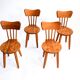 Set de 4 chaises en pin par Torsten Claesson, Suède circa 1950