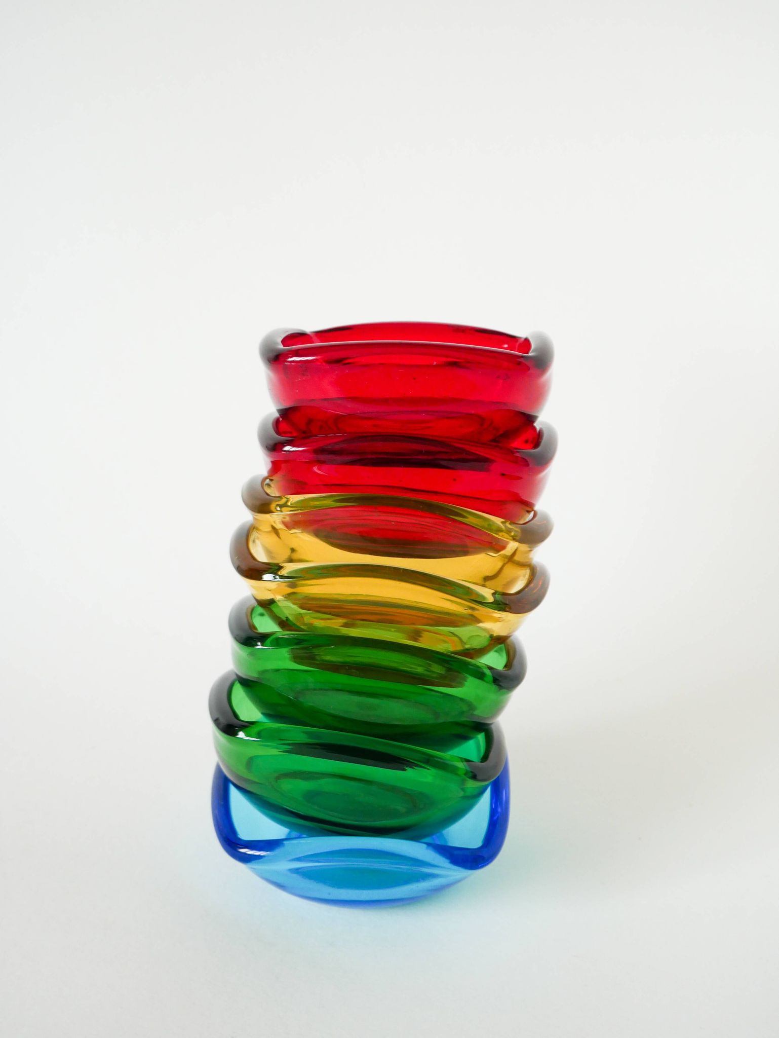 Blue colored glass pocket, in the style of Murano, 1970