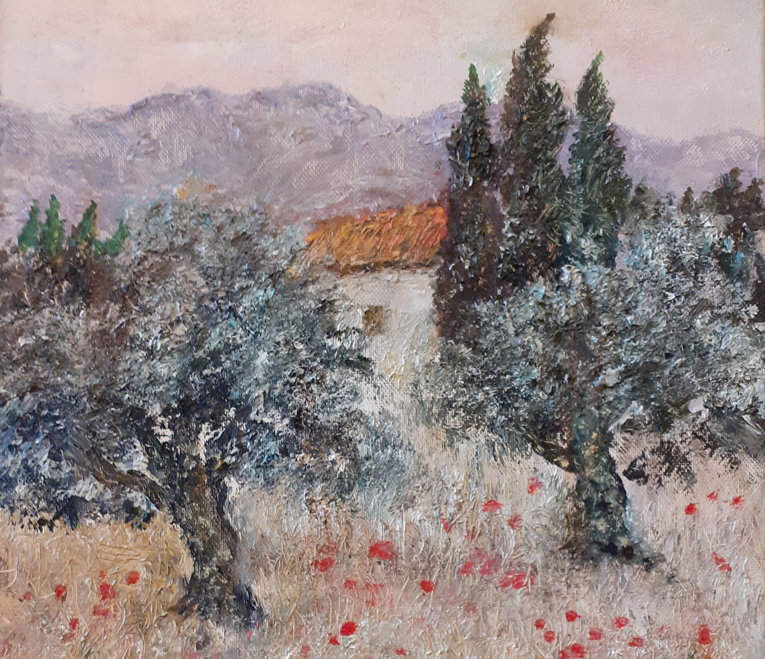 Landscape with olive trees