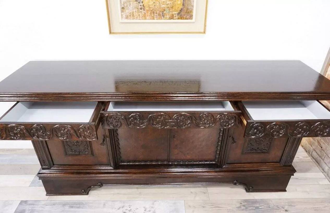 Brown oak sideboard, 1890s
