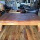 Antique gym bench in Havana leather and solid wood – 170 cm