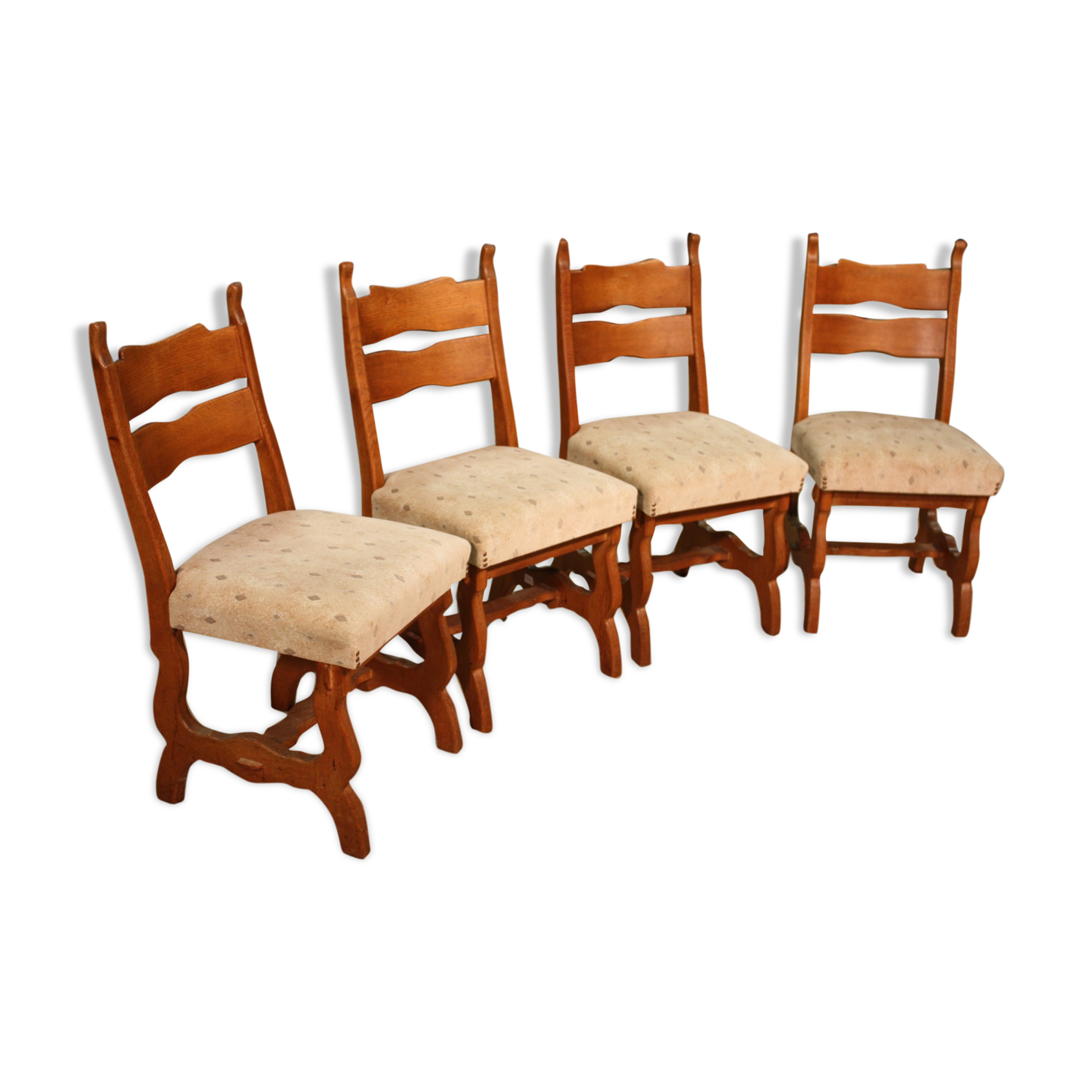 Lot de 4 chaises rustiques