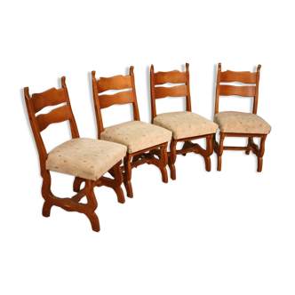 Lot de 4 chaises rustiques