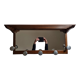 Portemanteau mural en aluminium et bois, 5 patères, de style art déco, 80 cm